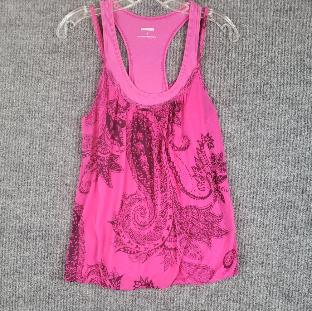 Express Double Tank One Piece Pink Small